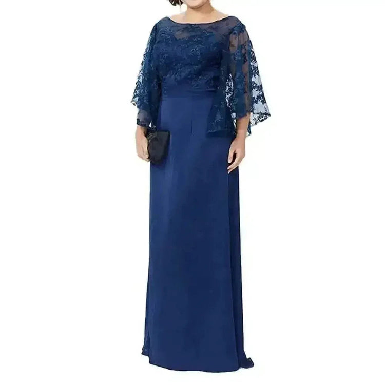 Burgundy Lace Evening Gown Long Sleeve Lace Bride Dress Floor Custom Size women&