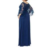 Burgundy Lace Evening Gown Long Sleeve Lace Bride Dress Floor Custom Size women&