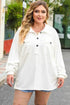 Plus Size Half Button Collared Neck Long Sleeve Blouse women Attire by Trendsi