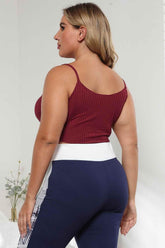 Plus Size Ribbed Spaghetti Strap Top women Attire by Trendsi