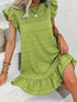 Plus Size Ruffle Hen Cap Sleeve Mini Dress women Attire by Trendsi