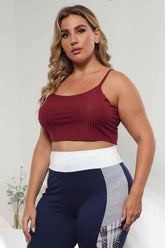 Plus Size Ribbed Spaghetti Strap Top women Attire by Trendsi