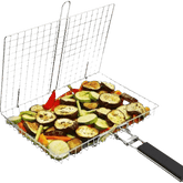 Folding Stainless Steel BBQ Grill Basket Outdoor Grill Baskets by Colorful Dream Home Store
