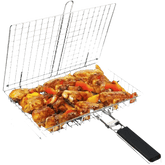 Folding Stainless Steel BBQ Grill Basket Outdoor Grill Baskets by Colorful Dream Home Store