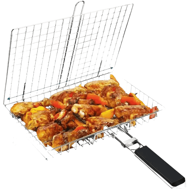 Folding Stainless Steel BBQ Grill Basket Outdoor Grill Baskets by Colorful Dream Home Store