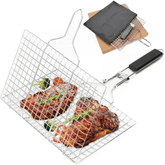 Folding Stainless Steel BBQ Grill Basket Outdoor Grill Baskets by Colorful Dream Home Store