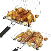 Folding Stainless Steel BBQ Grill Basket Outdoor Grill Baskets by Colorful Dream Home Store
