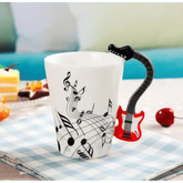 Creative Music Violin Style Guitar Ceramic Mug Coffee Tea Milk Stave Cups with Handle Coffee Mug Novelty Gifts Home Decor by Dropshee