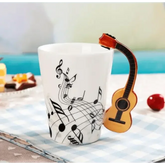 Creative Music Violin Style Guitar Ceramic Mug Coffee Tea Milk Stave Cups with Handle Coffee Mug Novelty Gifts Home Decor by Dropshee