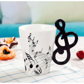 Creative Music Violin Style Guitar Ceramic Mug Coffee Tea Milk Stave Cups with Handle Coffee Mug Novelty Gifts Home Decor by Dropshee