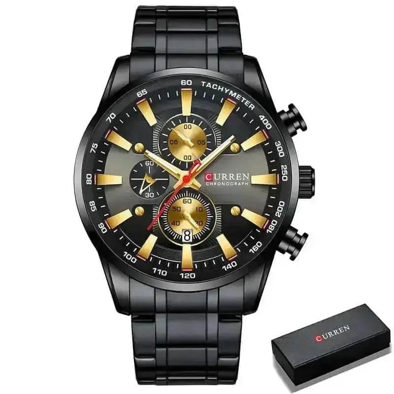 Curren Silver Blue Quartz Mens Watch men&