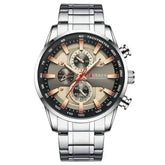 Curren Silver Blue Quartz Mens Watch men&