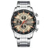 Curren Silver Blue Quartz Mens Watch men&