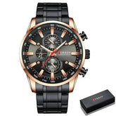 Curren Silver Blue Quartz Mens Watch men&