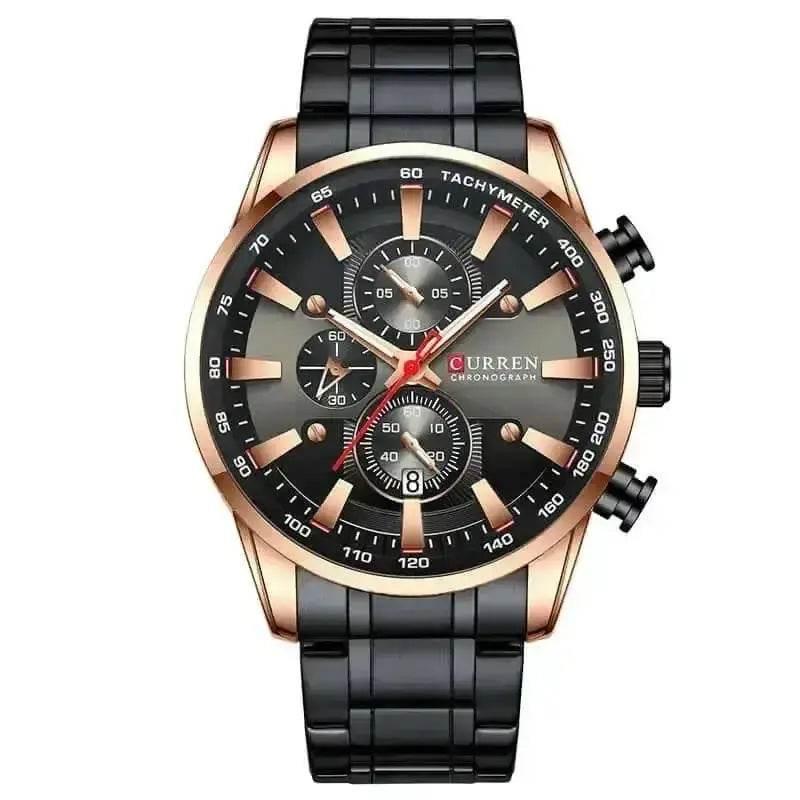 Curren Silver Blue Quartz Mens Watch men&
