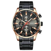 Curren Silver Blue Quartz Mens Watch men&