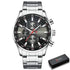 Curren Silver Blue Quartz Mens Watch men&