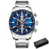 Curren Silver Blue Quartz Mens Watch men&