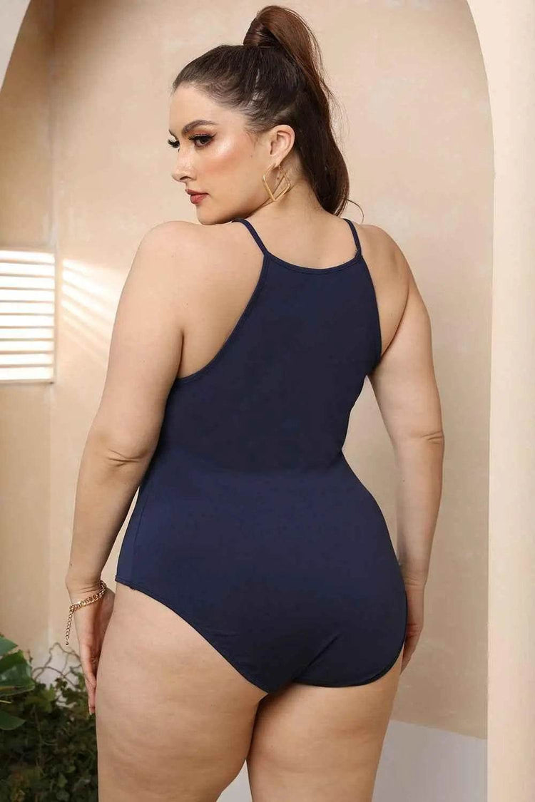 Plus Size Halter Neck Spaghetti Strap Bodysuit women Attire by Trendsi