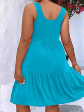 Plus Size Tiered Scoop Neck Tank Dress women Attire by Trendsi