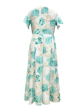 Plus Size Floral Print V-Neck Maxi Dress with Flutter Sleeves women Attire by Trendsi