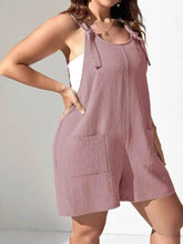 Plus Size Knotted Strap Romper with Pockets women Attire by Trendsi