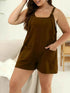 Plus Size Knotted Strap Romper with Pockets women Attire by Trendsi