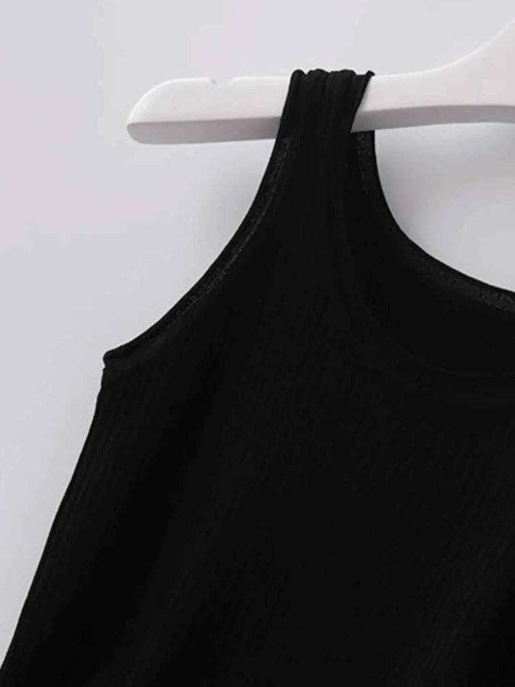 Plus Size Ribbed Knit Scoop Neck Tank Top women Attire by Trendsi