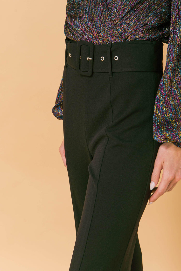 COUNTDOWN THE HOURS WOVEN FLARED PANTS PANTS by Flying Tomato