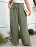 Plus Size High Waist Wide Leg Drawstring Pants women Attire by Trendsi