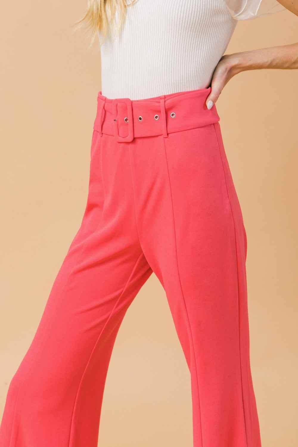 COUNTDOWN THE HOURS WOVEN FLARED PANTS PANTS by Flying Tomato