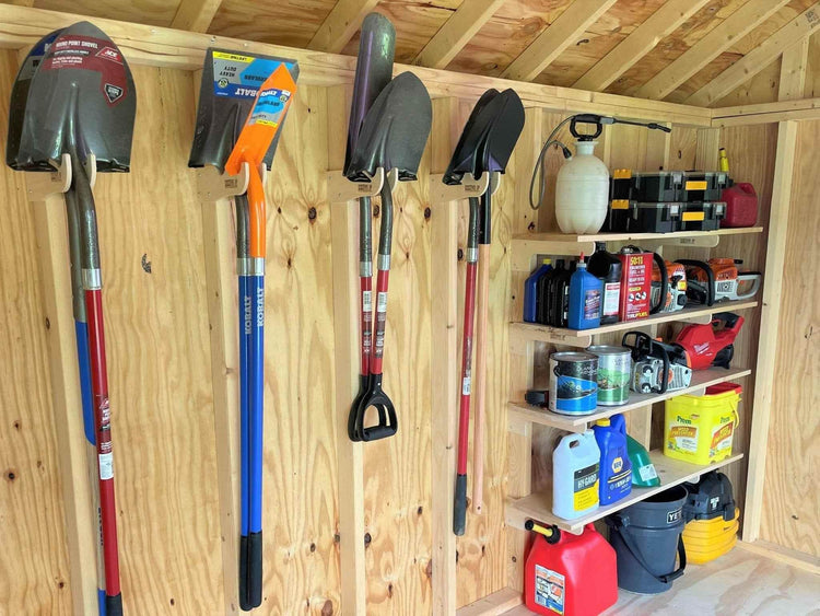Deluxe Garden Tool Organizer Kit – Yard Tool Rack & Shed Storage System Organizer for Shed Outdoor Storage by HangThis Up My Shed Organizing System