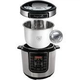 Digital Pressure Cooker, Silver, 6 quart, Multifunctional cookware, Preset Timer, Stainless Steel Electric Pressure Cooker by Dropshee