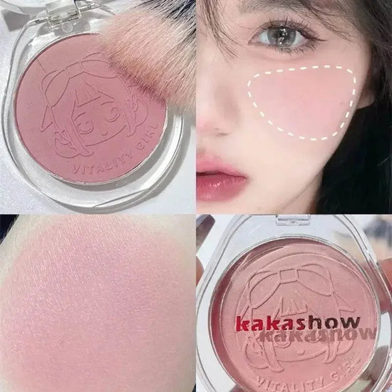 Dual Gradient Blush Highlights Natural Nude Makeup Brightening Cheek Purple Blue Female Niche Brand 2024 New Makeup by Dropshee