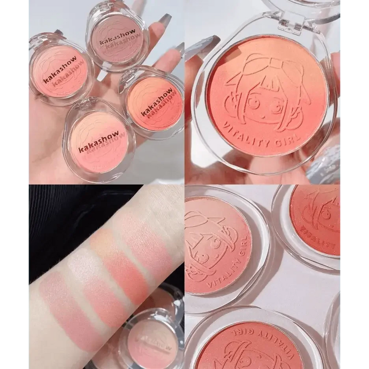 Dual Gradient Blush Highlights Natural Nude Makeup Brightening Cheek Purple Blue Female Niche Brand 2024 New Makeup by Dropshee
