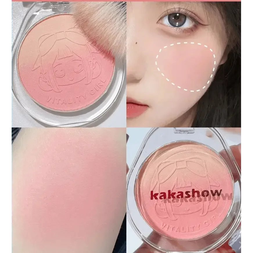 Dual Gradient Blush Highlights Natural Nude Makeup Brightening Cheek Purple Blue Female Niche Brand 2024 New Makeup by Dropshee