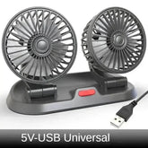 Dual Head Car Fan USB 12V 24V Adjustable Auto Accessories by DSERS