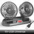 Dual Head Car Fan USB 12V 24V Adjustable Auto Accessories by DSERS