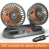 Dual Head Car Fan USB 12V 24V Adjustable Auto Accessories by DSERS