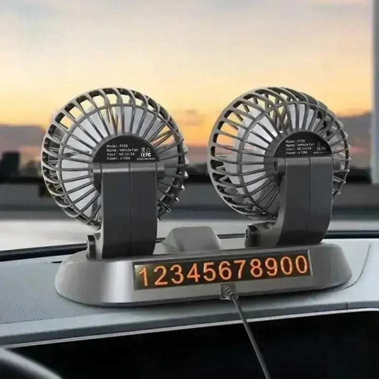 Dual Head Car Fan USB 12V 24V Adjustable Auto Accessories by DSERS
