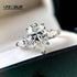 1/2/3/4ct Pear Cut All Moissanite Engagement Rings for Women S925 Sterling Silver 3-Stone Promise Wedding Band Luxury Jewelry Rings by Dropshee