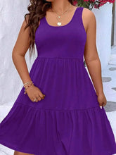 Plus Size Tiered Scoop Neck Tank Dress women Attire by Trendsi