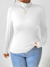 Plus Size Long Sleeve Fitted Turtleneck T-Shirt women Attire by Trendsi