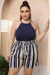 Plus Size Halter Neck Spaghetti Strap Bodysuit women Attire by Trendsi