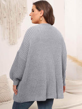 Plus Size Open Front Dropped Shoulder Knit Cardigan women Attire by Trendsi