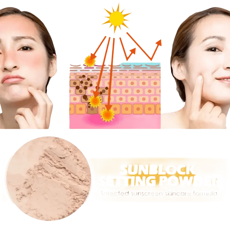 Eelhoe Sunscreen Setting Powder with Brush Breathable Finish Makeup by CJ