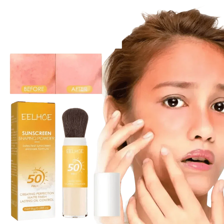 Eelhoe Sunscreen Setting Powder with Brush Breathable Finish Makeup by CJ