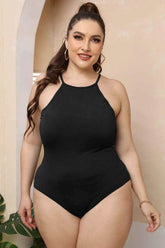 Plus Size Halter Neck Spaghetti Strap Bodysuit women Attire by Trendsi