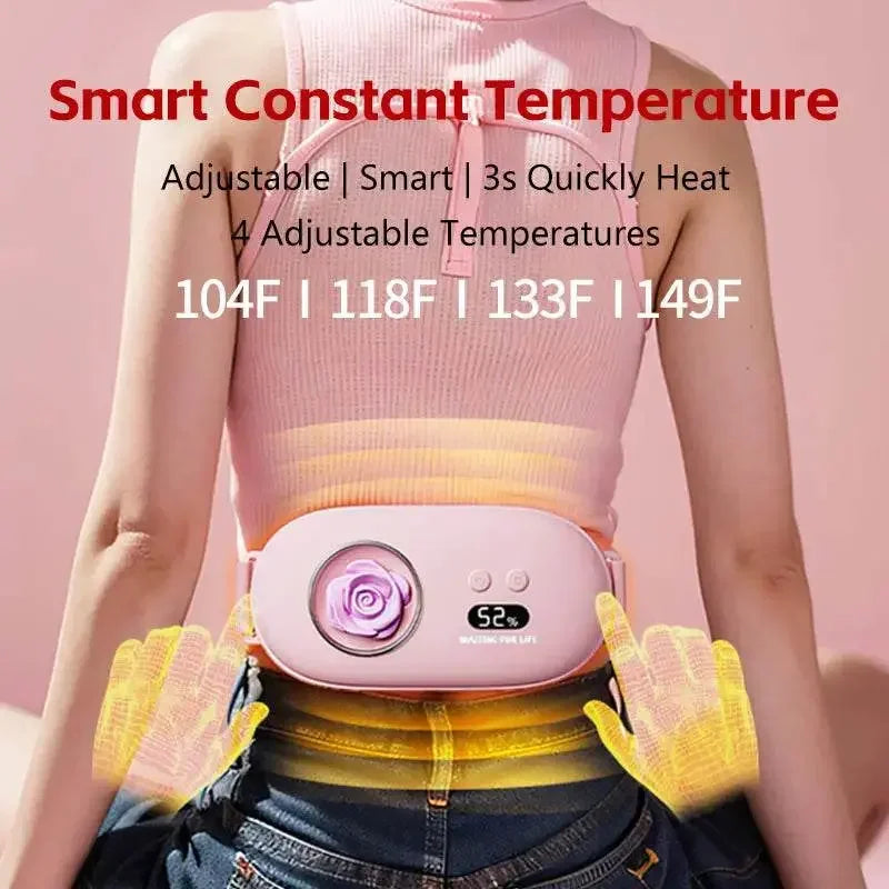 Electric Period Cramp Massager Vibrating Heating Pad Belt for Menstrual Colic Relief Pain Waist Abdominal Warm Palace Belt Electric Period Cramp Massager by Dropshee