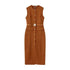 Elegant Black With Belt Women Dress O-neck Sleeveless Single Breasted Slim Female Maxi Dresses 2025 Summer New Chic Lady Robe women&